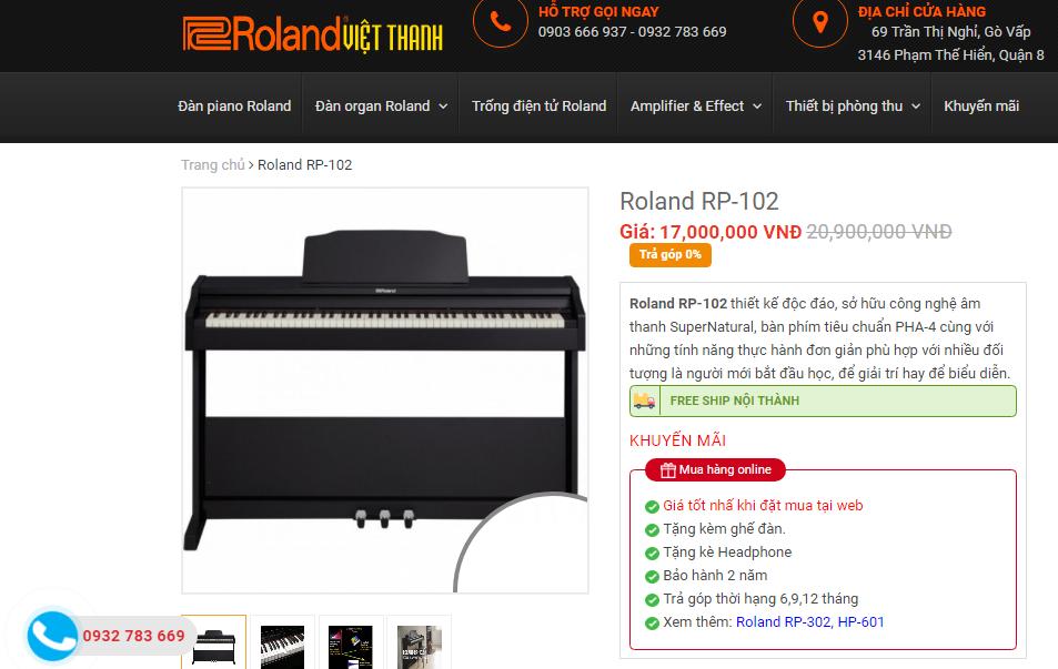 Giá đàn piano điện Roland RP-102 Roland Việt Nam