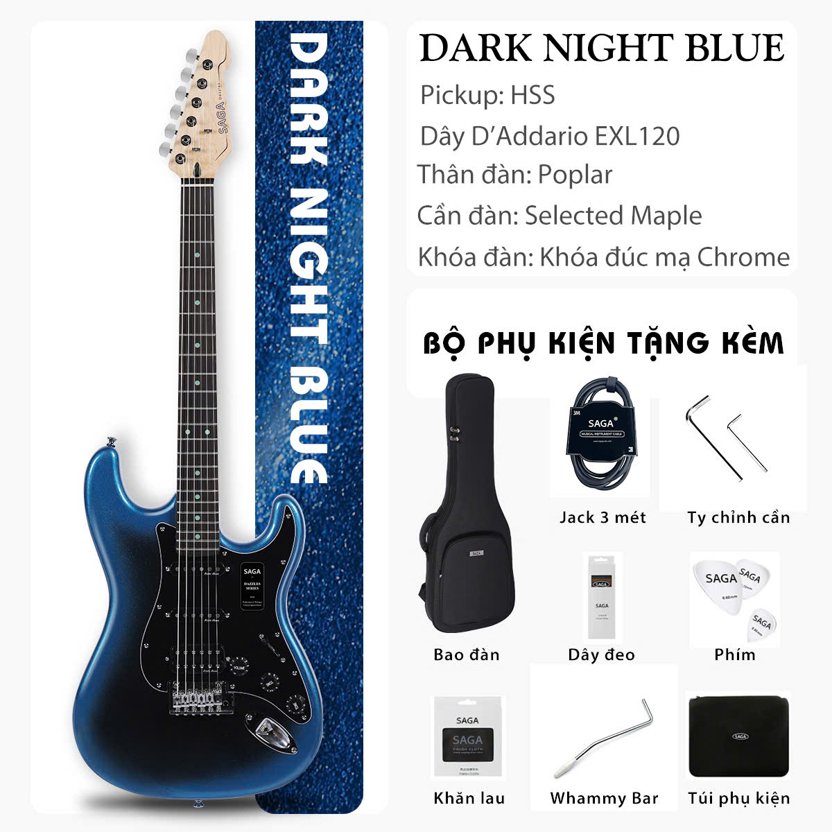Guitar dien saga Dark Night Blue