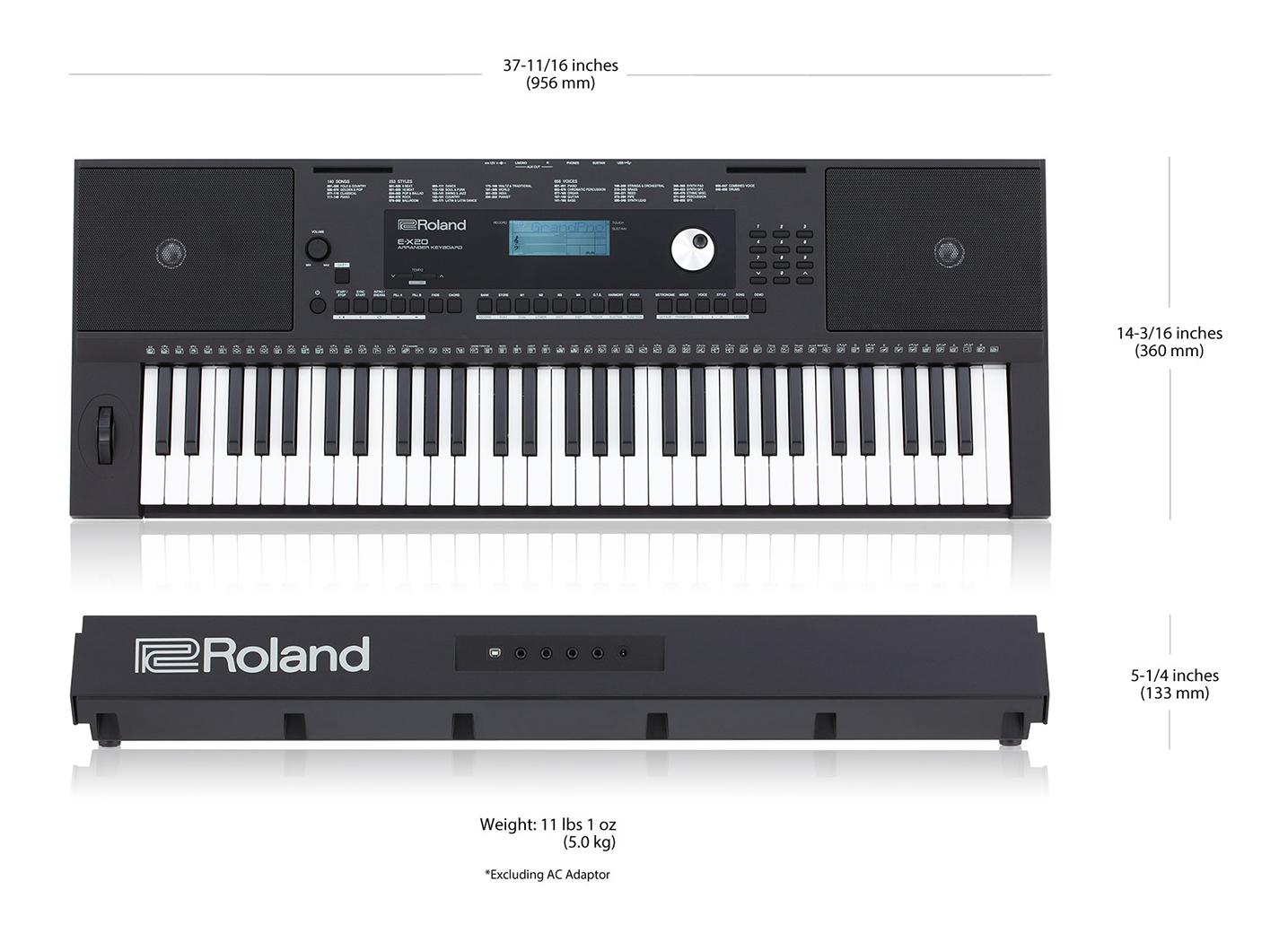 Roland EX20A Thiết kế nhỏ nhắn, sang trọng
