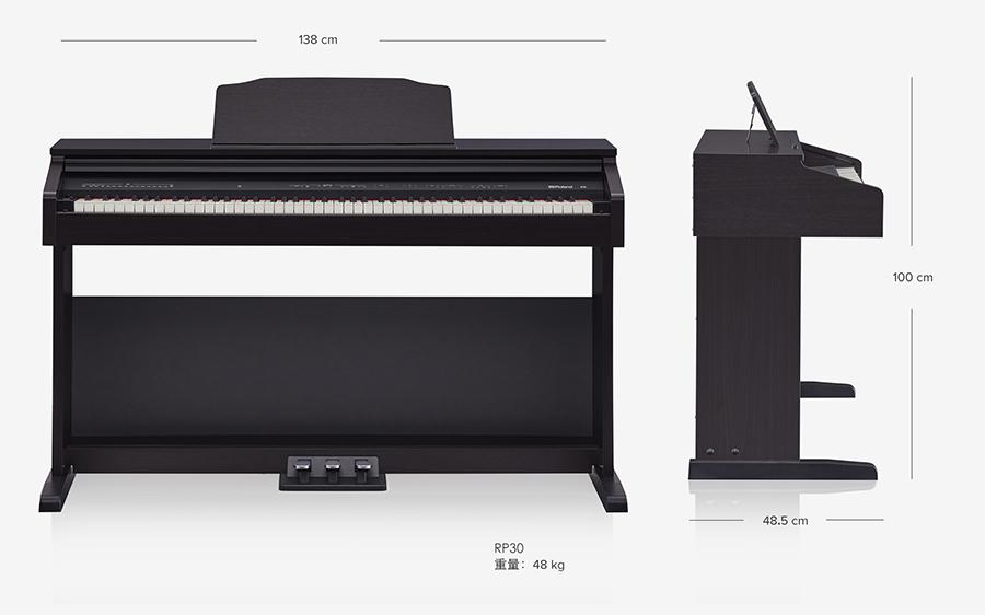 Kích thước đàn piano điện Roland RP-30