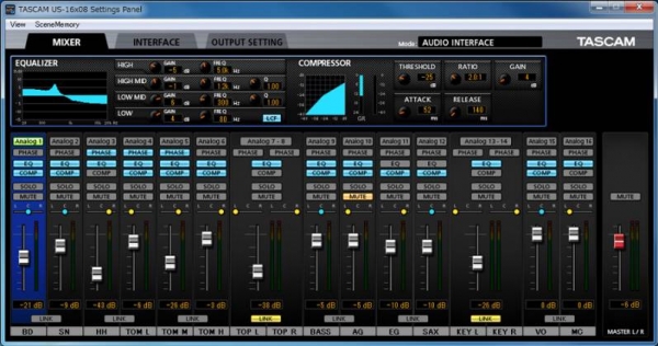 Soundcard Tascam US-16x08