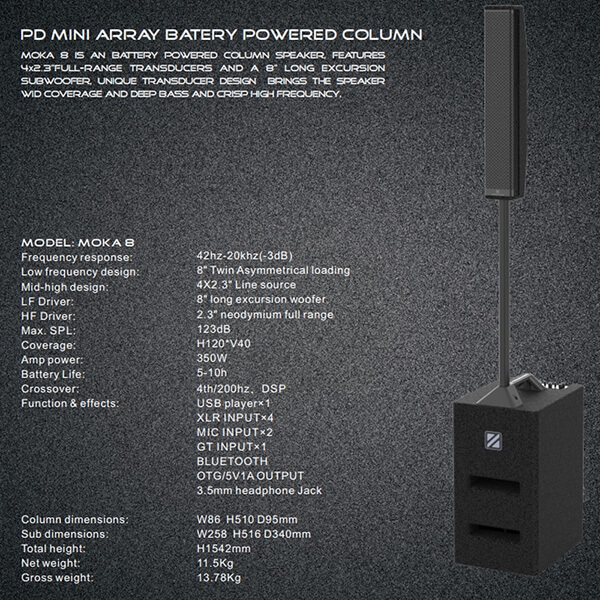Loa cột di động Precision Drive MOKA 8